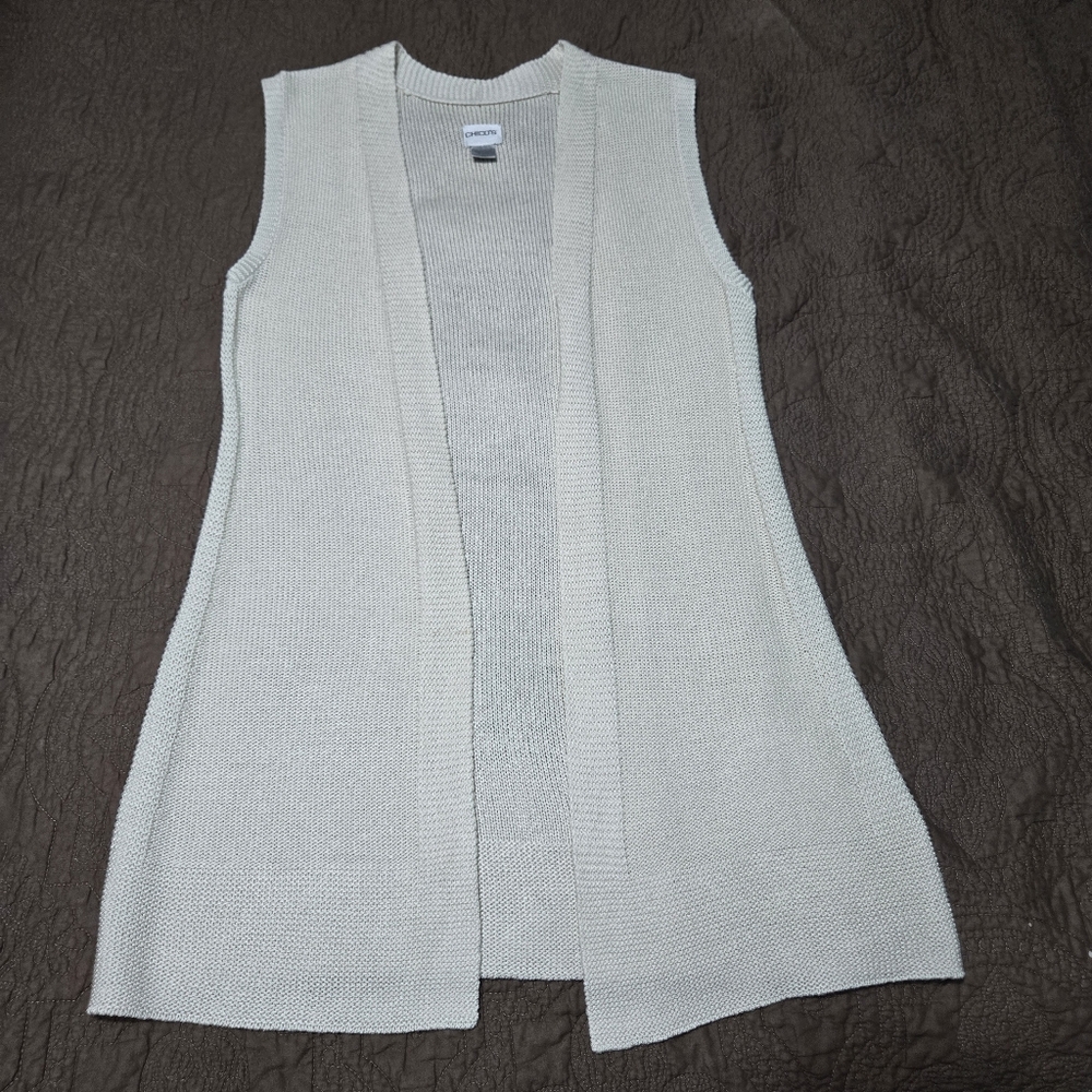Sleeveless long vest/duster Chico's size 1 M